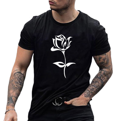 Camiseta Estampado Rosas Hombre - Diseño Europeo y Americano - Image 5
