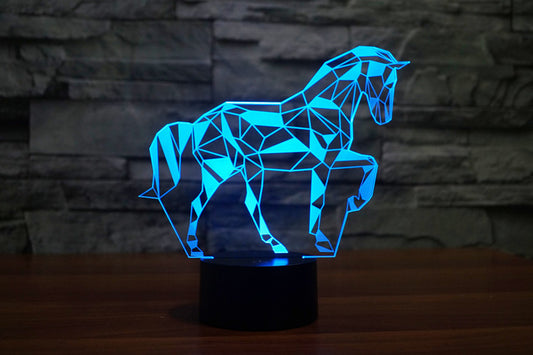 Caballo 3D con Luz LED Táctil y Visión Colorida