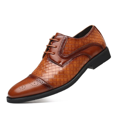 Zapatos Formales de Cuero Tejido Estilo Europeo Talla Grande para Hombre
