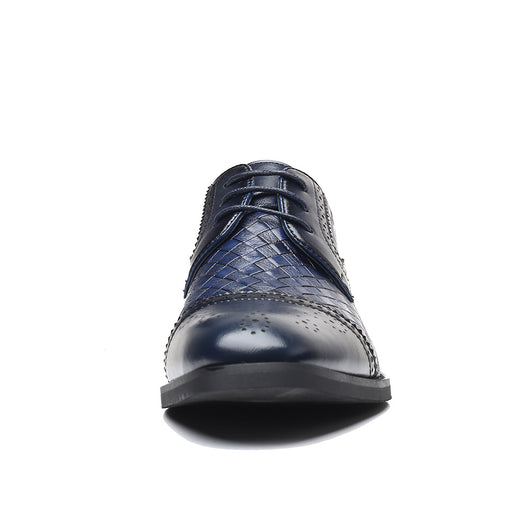 Zapatos Formales de Cuero Tejido Estilo Europeo Talla Grande para Hombre - Image 18