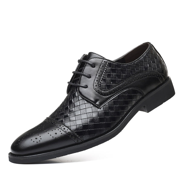 Zapatos Formales de Cuero Tejido Estilo Europeo Talla Grande para Hombre - Image 8