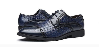 Zapatos Formales de Cuero Tejido Estilo Europeo Talla Grande para Hombre - Image 19