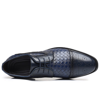 Zapatos Formales de Cuero Tejido Estilo Europeo Talla Grande para Hombre - Image 21