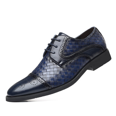 Zapatos Formales de Cuero Tejido Estilo Europeo Talla Grande para Hombre - Image 9