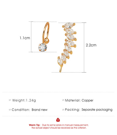 Aretes de Estrella y Diamante Pequeño, Diseño Geométrico con Perla y Circonia sin Perforación - Image 22