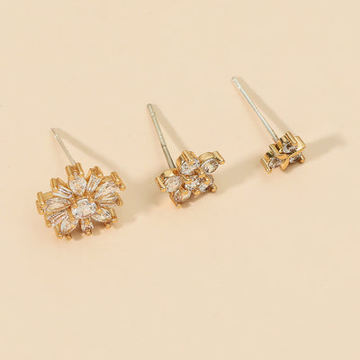 Aretes de Estrella y Diamante Pequeño, Diseño Geométrico con Perla y Circonia sin Perforación - Image 28