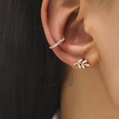 Aretes de Estrella y Diamante Pequeño, Diseño Geométrico con Perla y Circonia sin Perforación - Image 37