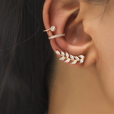 Aretes de Estrella y Diamante Pequeño, Diseño Geométrico con Perla y Circonia sin Perforación - Image 9
