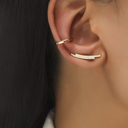 Aretes de Estrella y Diamante Pequeño, Diseño Geométrico con Perla y Circonia sin Perforación - Image 13