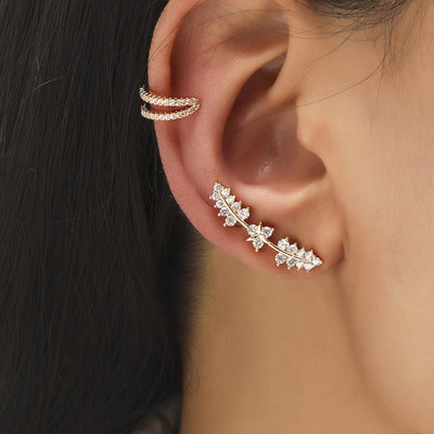 Aretes de Estrella y Diamante Pequeño, Diseño Geométrico con Perla y Circonia sin Perforación - Image 19