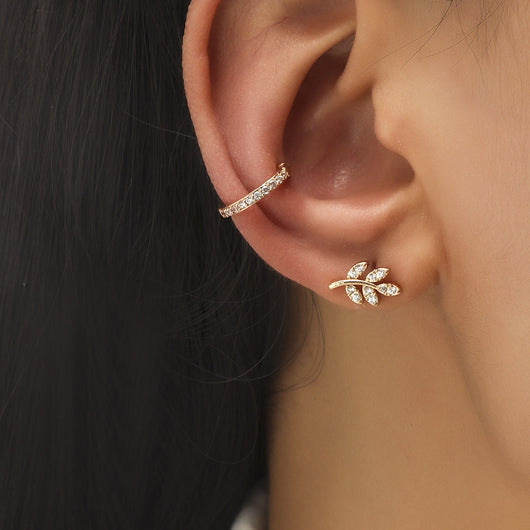 Aretes de Estrella y Diamante Pequeño, Diseño Geométrico con Perla y Circonia sin Perforación - Image 18