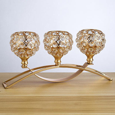 Portavelas Geométrico de Hierro Forjado - Decoración Elegante de Cristal - Image 9