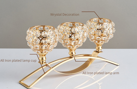 Portavelas Geométrico de Hierro Forjado - Decoración Elegante de Cristal - Image 8