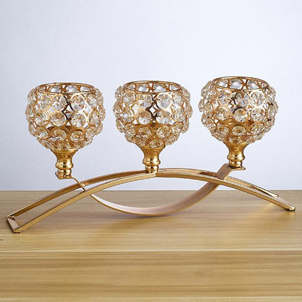 Portavelas Geométrico de Hierro Forjado - Decoración Elegante de Cristal - Image 4