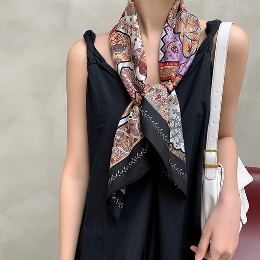Pañuelo Twill Occidental Retro para Mujer - Elegancia Versátil - Image 25