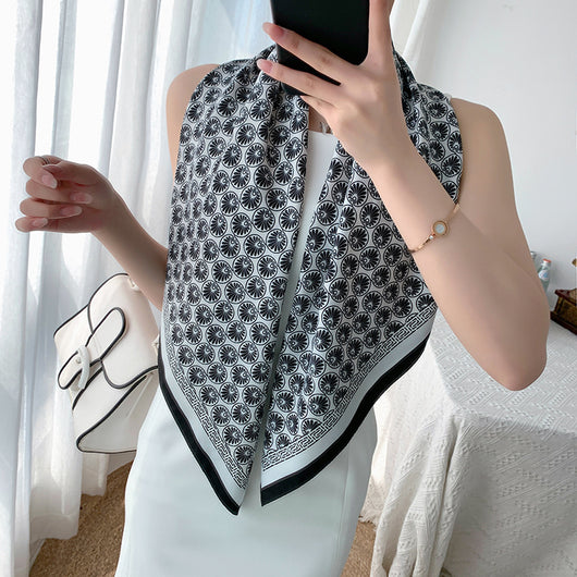 Pañuelo Twill Occidental Retro para Mujer - Elegancia Versátil - Image 33