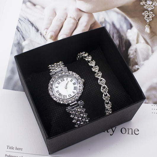 Reloj de Pulsera Diamante para Mujer con Juego de Accesorios de Moda - Image 2