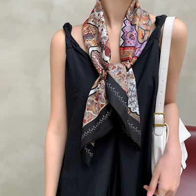 Pañuelo Twill Occidental Retro para Mujer - Elegancia Versátil - Image 16