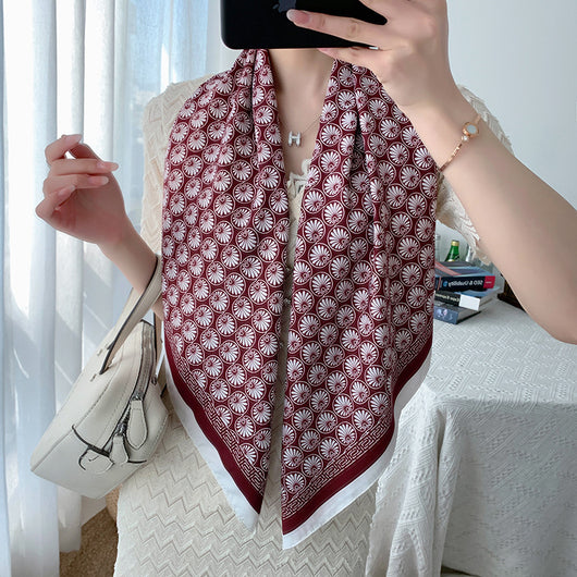 Pañuelo Twill Occidental Retro para Mujer - Elegancia Versátil - Image 11