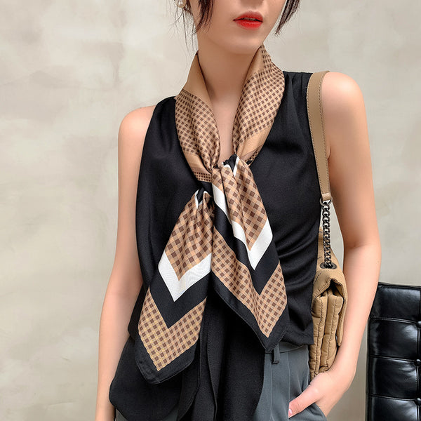Pañuelo Twill Occidental Retro para Mujer - Elegancia Versátil