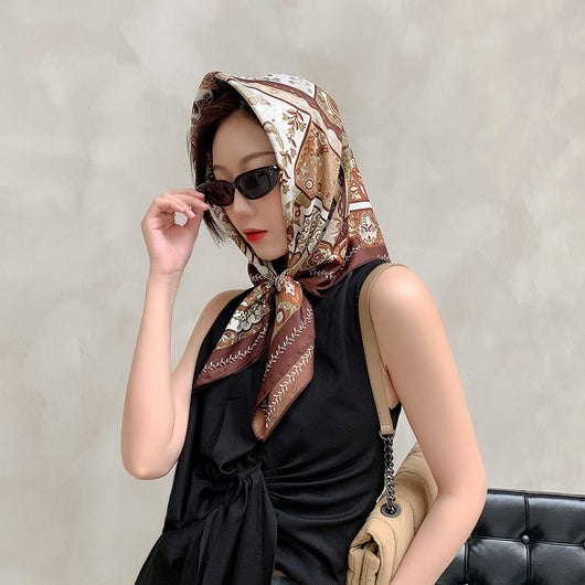 Pañuelo Twill Occidental Retro para Mujer - Elegancia Versátil - Image 17