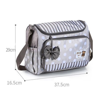 Bolsa Maternal Multifuncional de 4 Piezas con Moño - Capacidad Extra Grande - Image 7