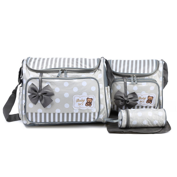 Bolsa Maternal Multifuncional de 4 Piezas con Moño - Capacidad Extra Grande