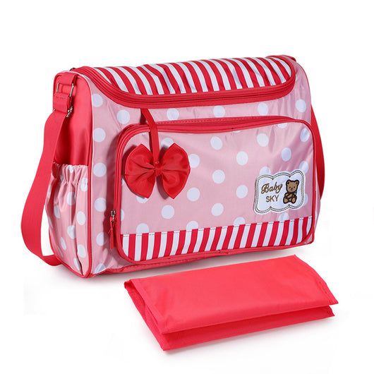 Bolsa Maternal Multifuncional de 4 Piezas con Moño - Capacidad Extra Grande - Image 5