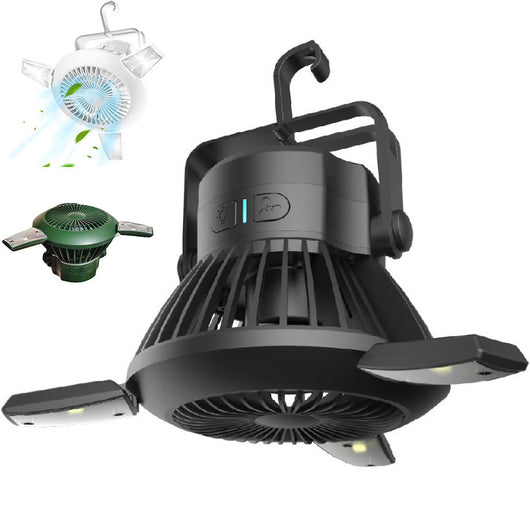 Ventilador Solar Portátil 5000mAh con LED - 4 Velocidades para Camping y Hogar - Image 2