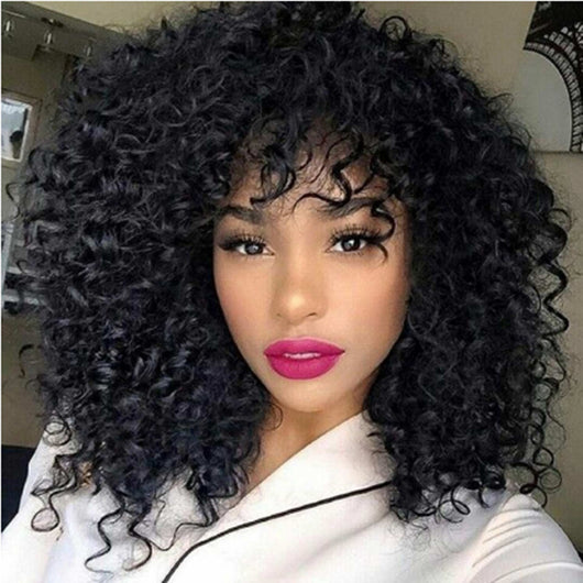 Pelucas Rizadas Africanas y Europeas - Cabello Rizado Corto y Largo con Flequillo - Image 10