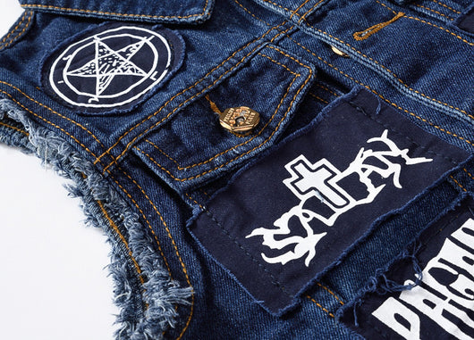 Chaleco Denim Oversized Estilo Coreano para Hombre - Diseño Slim con Parches - Image 8