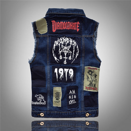 Chaleco Denim Oversized Estilo Coreano para Hombre - Diseño Slim con Parches - Image 5