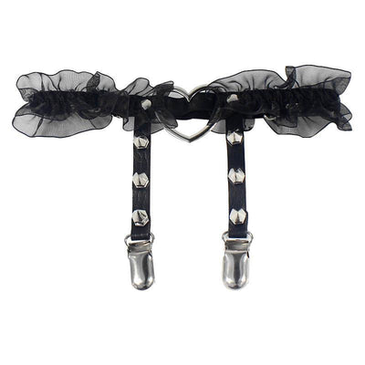 Cinturón de Ligas Elástico con Cadena de Corazón y Pinchos para Muslo - Image 7