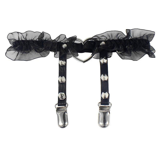 Cinturón de Ligas Elástico con Cadena de Corazón y Pinchos para Muslo - Image 7