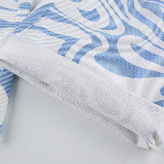 Pantalones Rectos Estampado Animal Azul - Estilo Casual Holgado para Primavera Verano - Image 60