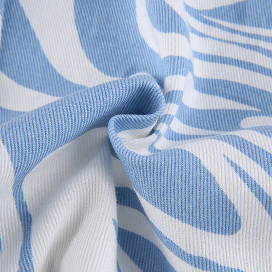 Pantalones Rectos Estampado Animal Azul - Estilo Casual Holgado para Primavera Verano - Image 62