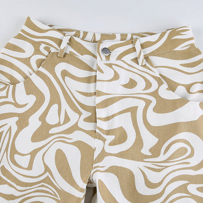 Pantalones Rectos Estampado Animal Azul - Estilo Casual Holgado para Primavera Verano - Image 15