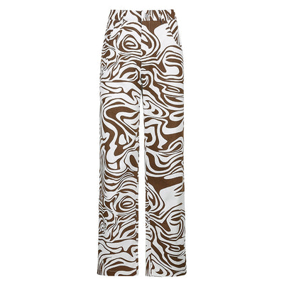 Pantalones Rectos Estampado Animal Azul - Estilo Casual Holgado para Primavera Verano - Image 33