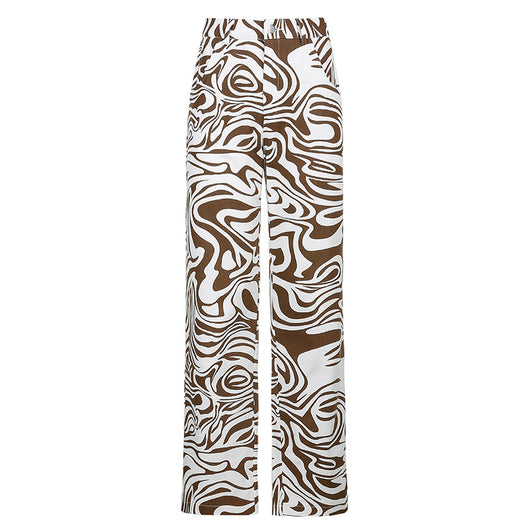 Pantalones Rectos Estampado Animal Azul - Estilo Casual Holgado para Primavera Verano - Image 33
