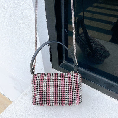 Bolso Cuadrado Pequeño de Diamante y Cuero Genuino - Image 5