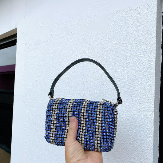 Bolso Cuadrado Pequeño de Diamante y Cuero Genuino - Image 7