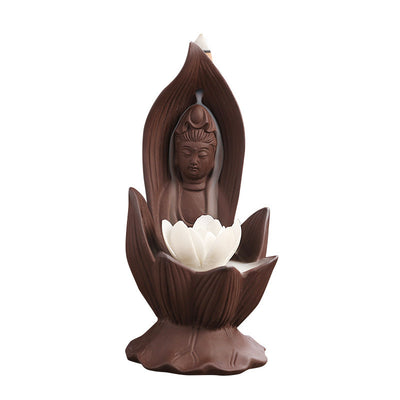 Quemador de Incienso Retroceso Loto Guanyin - Decoración Feng Shui con Aromaterapia - Image 6