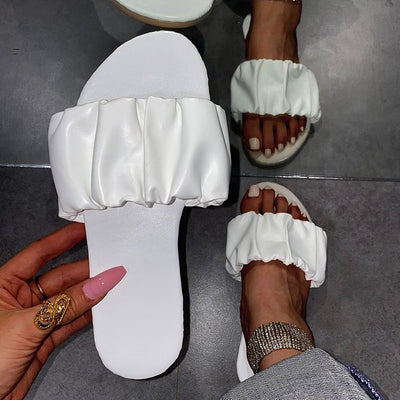 Sandalias Planas con Pliegues para Mujer - Cómodas Chanclas de Playa - Image 10