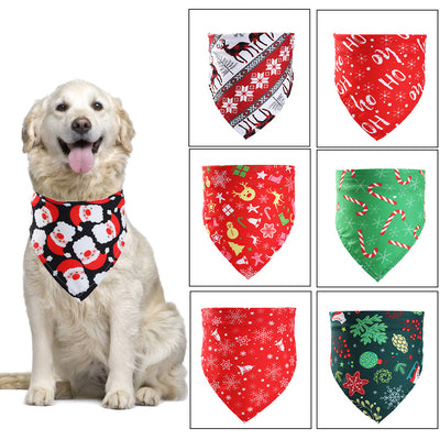 Pañuelo Navideño Triangular para Mascotas - Bandana Decorativa para Perros y Gatos