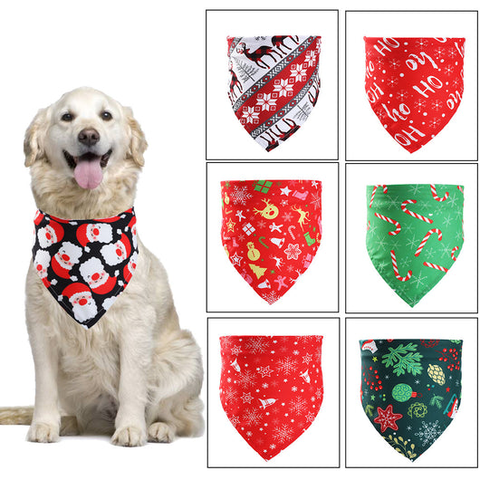 Pañuelo Navideño Triangular para Mascotas - Bandana Decorativa para Perros y Gatos