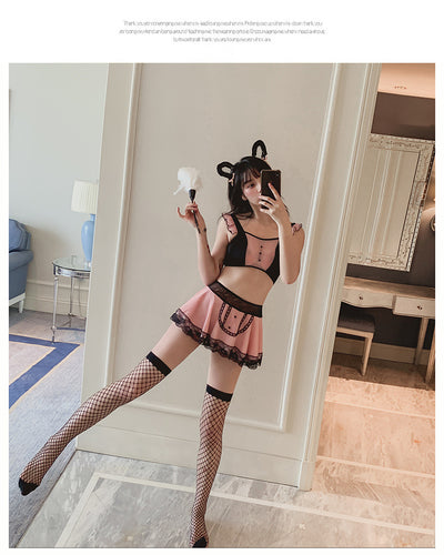 Disfraz de Sirvienta Cosplay con Tul - Uniforme Elegante para uso en Ecuador