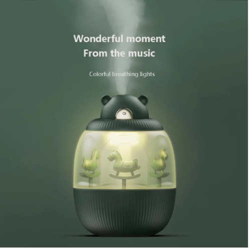 Humidificador de Niebla Fría Recargable USB con Diseño Carrusel