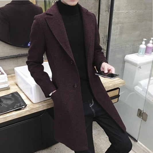 Abrigo de Lana Coreano Talla Grande Corte Medio Impermeable - Image 2