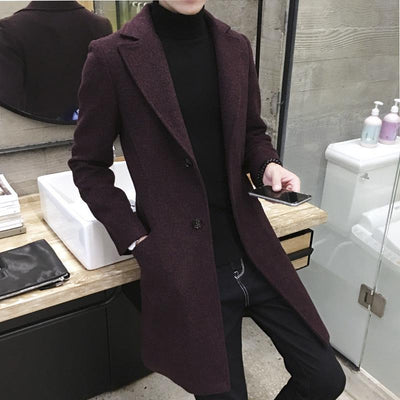 Abrigo de Lana Coreano Talla Grande Corte Medio Impermeable - Image 2