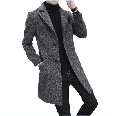 Abrigo de Lana Coreano Talla Grande Corte Medio Impermeable - Image 4